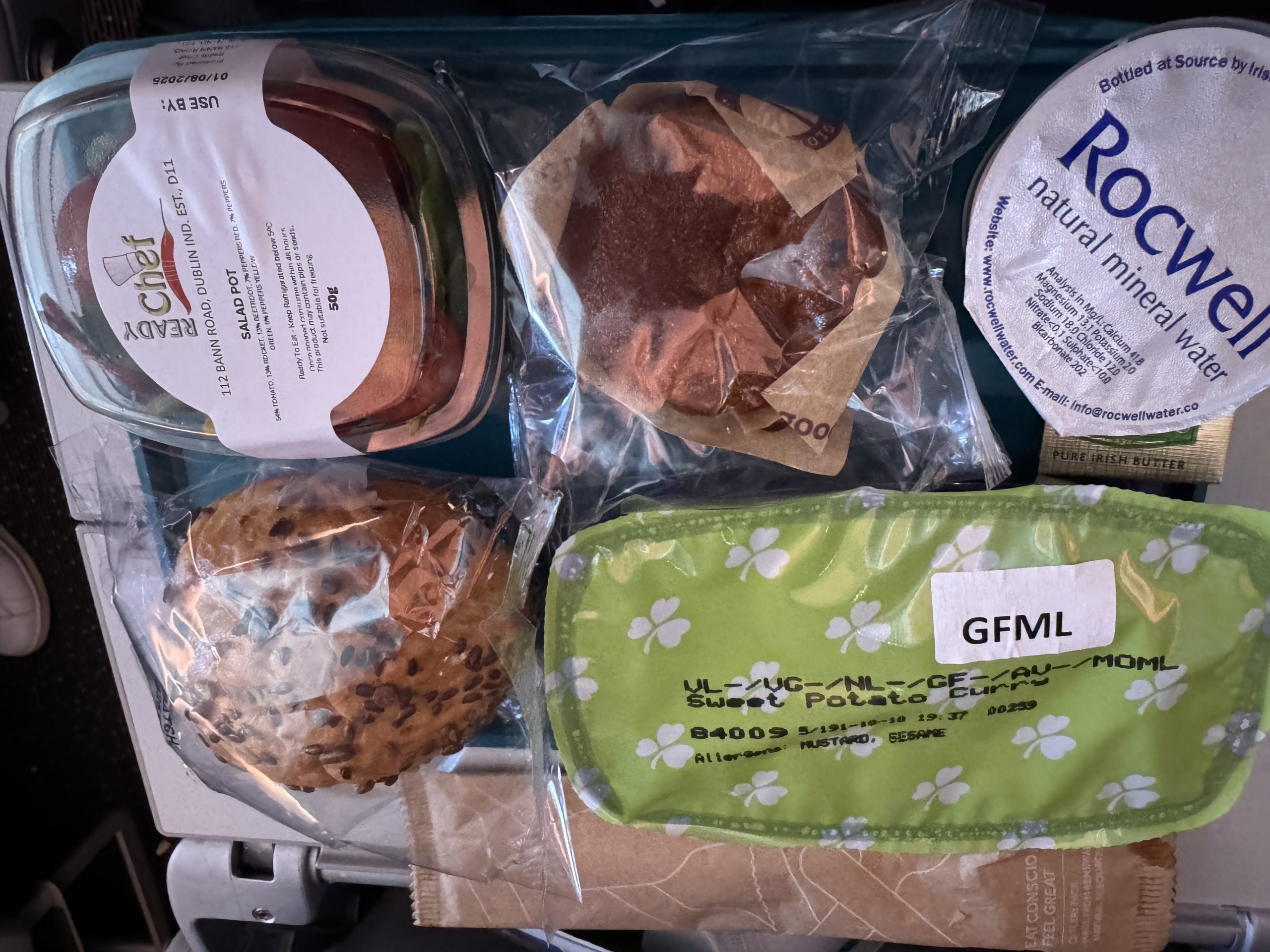 Gluten Free meal on Aer Lingus from DUB to SFO in Coach